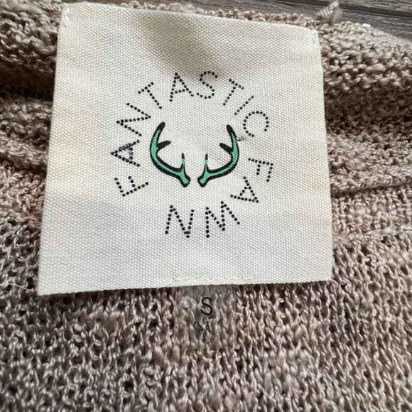 Fantastic Fawn Mama Sweater Tan/Black Women's Size Small Open Knit, Oversized - Picture 5 of 10